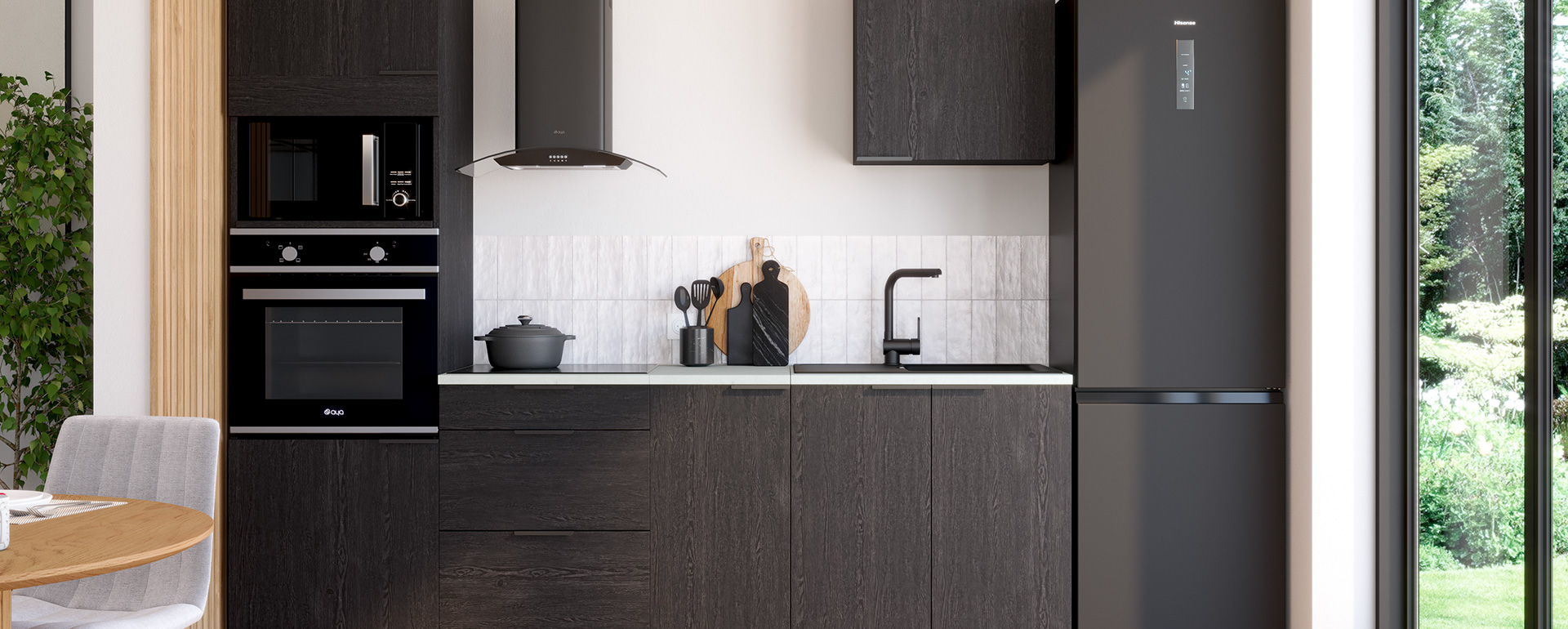 Cuisine Kitchenette Anna noire