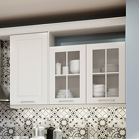 Meubles hauts vitrés authentique charme Cuisine Adele