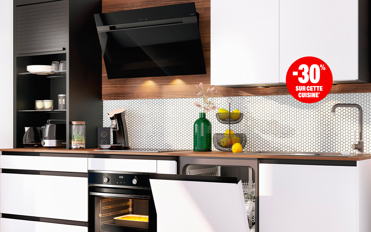 Ambiance cuisine Iris blanche rose laquée