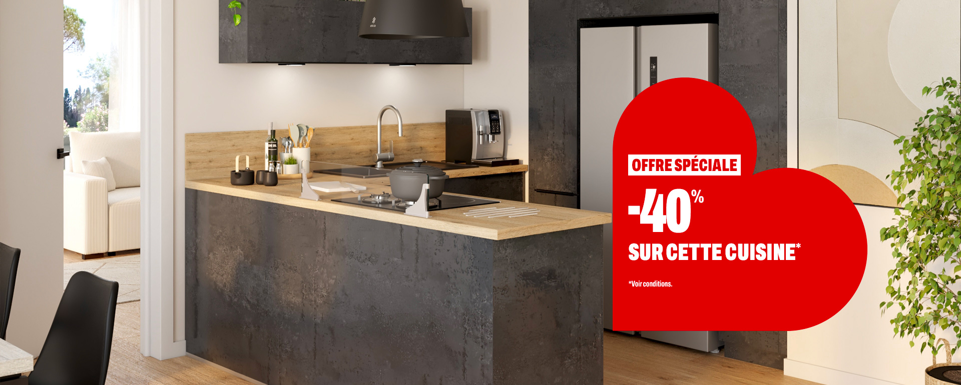 Cuisine Urban bois mate