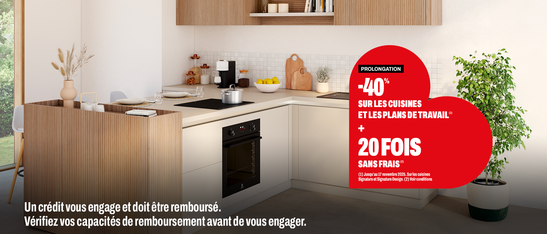 Jusqu'à -40% + Payez en 20 mois sans frais