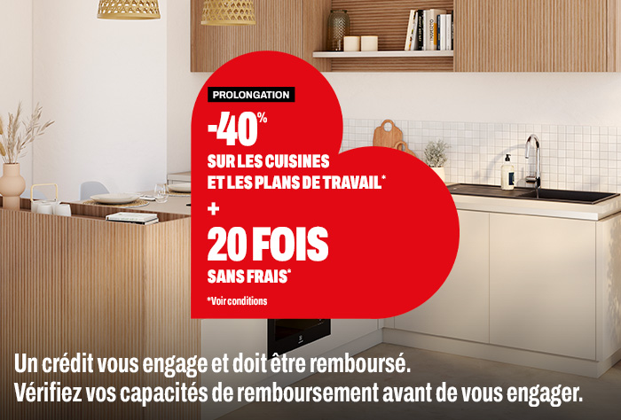 Jusqu'à -40% + Payez en 20 mois sans frais